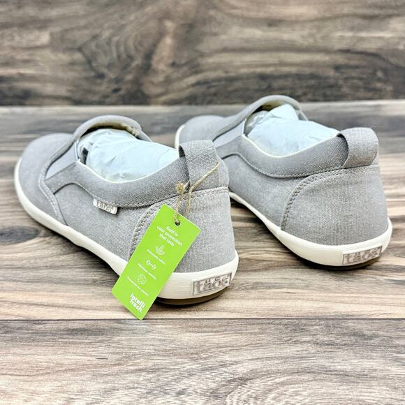 NIB Taos Dandy 8.5M Dandy Slip On Canvas Sneakers Grey Wash - Picture 6 of 11